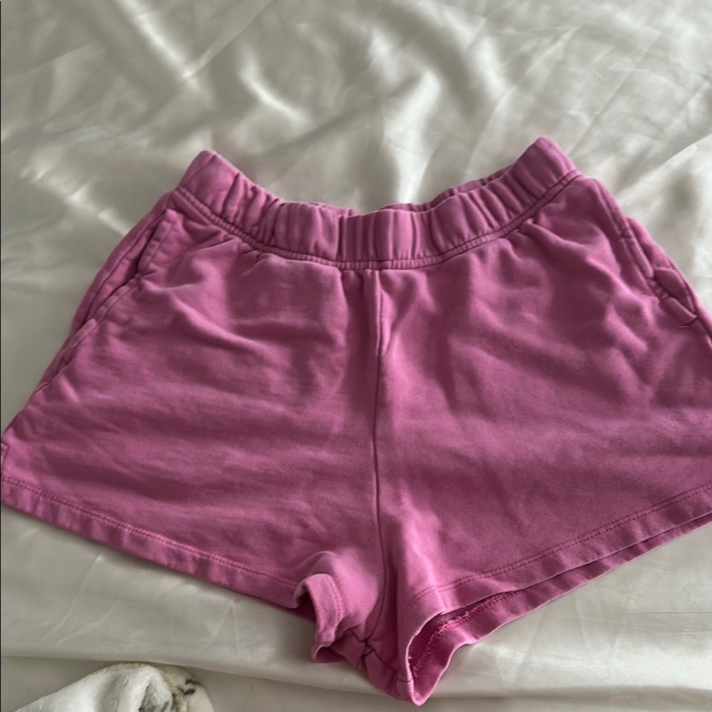 Garage High Waist Pink Sweat Shorts